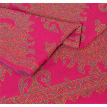 Load image into Gallery viewer, Sanskriti Vintage Pink Woolen Shawl Woven Work Long Stole Soft Scarf Floral
