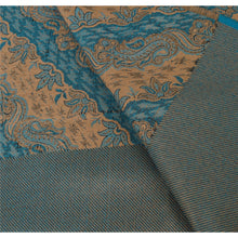 Load image into Gallery viewer, Sanskriti Vintage Blue Viscose Shawl Woven Work Long Stole Soft Scarf Floral
