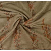Load image into Gallery viewer, Cream Hand Embroidered Woolen Shawl Suzani Work Stole Scarf
