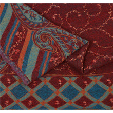 Load image into Gallery viewer, Sanskriti Vintage Red Hand Embroidered Boil Wool Shawl Woven Suzani Work Stole

