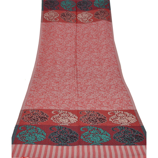 Sanskriti Nyt Pink Viskose Kashmiri Palla Sjal Vævet Arbejde Lang Stola Varmt Tørklæde