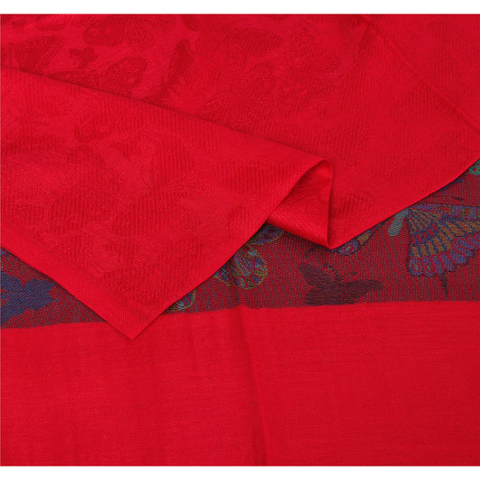 Sanskriti Ny Rød Viskose Sommerfugle Palla Sjal Vævet Lang Stola Blødt Varmt Tørklæde