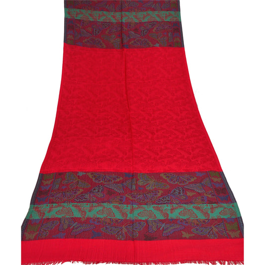 Sanskriti Ny Rød Viskose Sommerfugle Palla Sjal Vævet Lang Stola Blødt Varmt Tørklæde