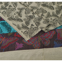 Load image into Gallery viewer, Sanskriti New Cream Shawl Viscose Butterfly Palla Woven Long Stole Warm Scarf
