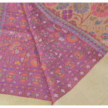 Load image into Gallery viewer, Sanskriti New Cream Shawl Viscose Fulkari Woven Long Stole Soft Scarf Floral
