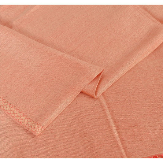 Sanskriti nyt ferskenfarvet viskose vendbart sjal vævet langt stola blødt tørklæde