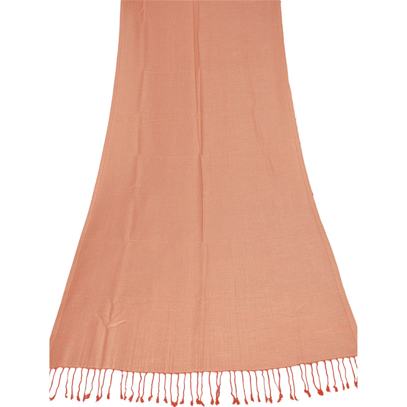 Sanskriti Vintage New Peach Viscose Reversible Shawl Woven Long Stole Soft Throw upholstery fabric