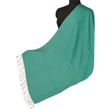 Load image into Gallery viewer, Sanskirti New Green Shawl Viscose Reversible Woven Work Long Soft Stole Scarf
