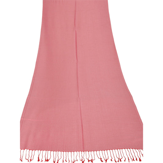 Sanskriti Nyt Pink Viskose Vendbart Sjal Vævet Arbejde Langt Stola Blødt Tørklæde