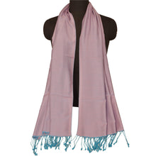 Load image into Gallery viewer, Sanskriti New Pink Viscose Reversible Shawl Woven Work Long Stole Soft Scarf
