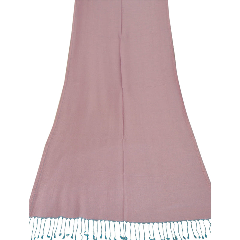Sanskriti New Pink Viscose Reversible Shawl Woven Work Long Stole Soft Scarf