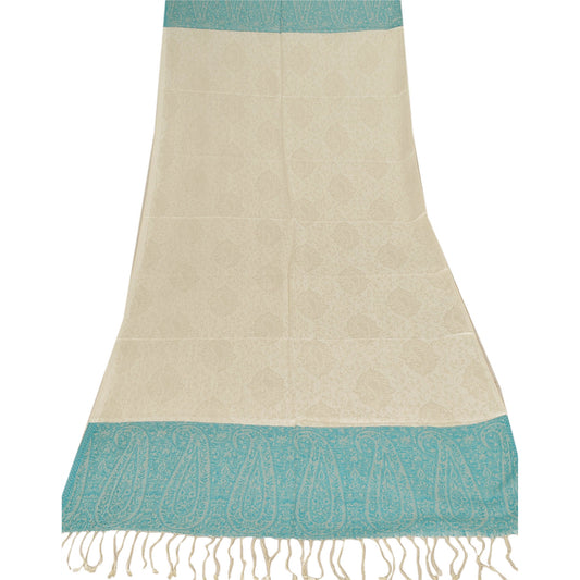 Санскрити Новая кремовая шаль шелковый жаккард тканый длинный палантин мягкий шарф цветочный