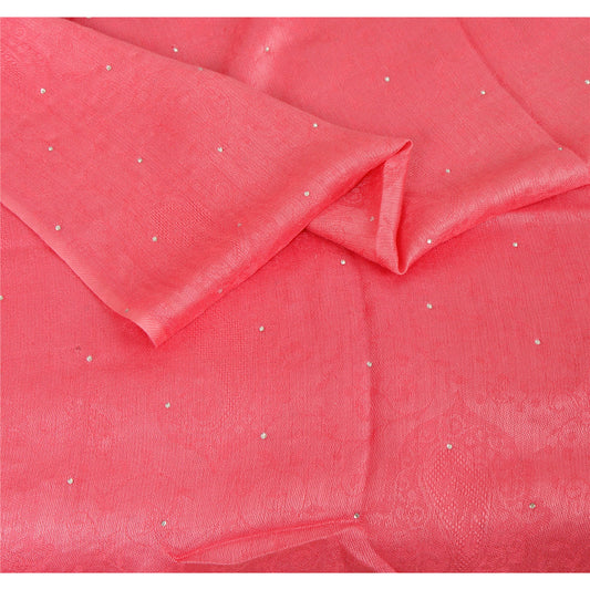 Sanskriti nyt lyserødt sjal viskose Sauroski vævet arbejde lang stola blødt tørklæde