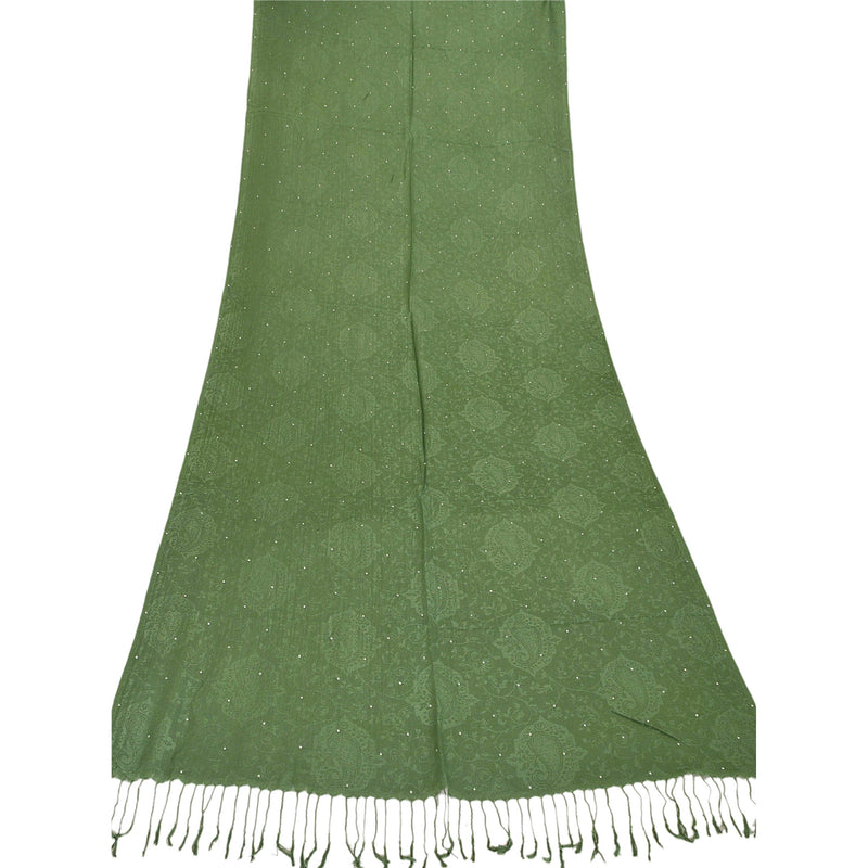 Sanskriti New Green Шаль Вискоза Sauroski Woven Work Длинный Палантин Мягкий Шарф