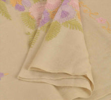 Load image into Gallery viewer, Multi Ari Zama Vintage Hand Embroidered Kashmiri Shawl Scarf Woolen Stole Cream
