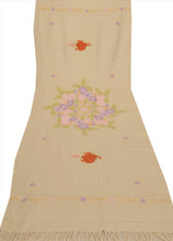 Load image into Gallery viewer, Multi Ari Zama Vintage Hand Embroidered Kashmiri Shawl Scarf Woolen Stole Cream
