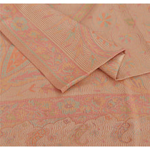 Load image into Gallery viewer, Sanskriti New Peach Shawl Silk Jamavar Woven Long Stole Soft Warm Scarf Floral
