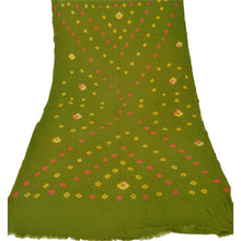 Load image into Gallery viewer, Sanskriti Vintage Green Woolen Shawl  Bandhani Work Long Stole Soft Scarf Floral

