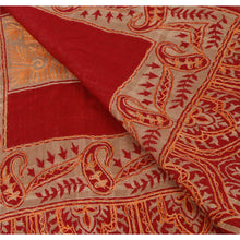 Load image into Gallery viewer, Brown Hand Embroidered Woolen Woven Shawl Ari Work Stole Scarf
