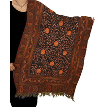 Load image into Gallery viewer, Black Hand Embroidered Woolen Shawl Ari Work Stole Scarf
