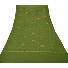 Load image into Gallery viewer, Sanskriti Vintage Green Hand Embroidered Woolen Shawl Ari Work Long Stole Scarf
