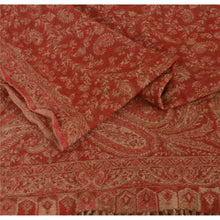 Load image into Gallery viewer, Red Woolen Shawl Woven Work Long Stole Soft Warm Scarf Floral
