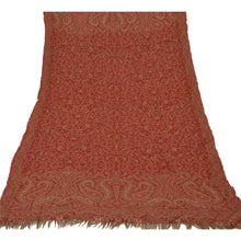 Load image into Gallery viewer, Red Woolen Shawl Woven Work Long Stole Soft Warm Scarf Floral
