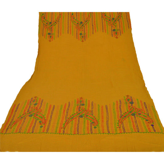 Санскритская винтажная горчичная шерстяная шаль с ручной вышивкой Ari Work, шарф-палантин