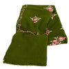 Sanskriti Vintage Green Woolen Shawl Hand Embroidered Long Stole Soft Warm Scarf