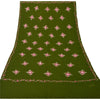 Sanskriti Vintage Green Woolen Shawl Hand Embroidered Long Stole Soft Warm Scarf