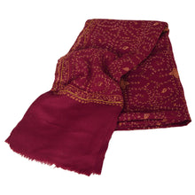 Load image into Gallery viewer, Red Woolen Shawl Hand Embroidered Suzani Work Long Stole Scarf
