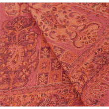 Load image into Gallery viewer, Sanskriti Vintage Pink Woolen Shawl Woven Work Long Stole Soft Warm Scarf Floral
