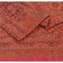 Load image into Gallery viewer, Sanskriti Vintage Pink Woolen Shawl Woven Work Long Stole Soft Warm Scarf Floral
