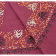 Load image into Gallery viewer, Sanskriti Vintage Pink Woolen Shawl Hand Embroidered Ari Work Stole Warm Scarf

