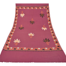 Load image into Gallery viewer, Sanskriti Vintage Pink Woolen Shawl Hand Embroidered Ari Work Stole Warm Scarf
