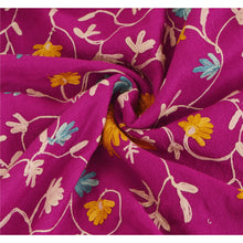 Load image into Gallery viewer, Sanskriti Vintage Pink Woolen Shawl Hand Embroidered Ari Work Stole Long Scarf
