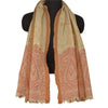 Sanskriti Vintage Cream Woolen Shawl Hand Embroidered Ari Work Stole Warm Scarf