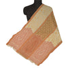 Sanskriti Vintage Cream Woolen Shawl Hand Embroidered Ari Work Stole Warm Scarf