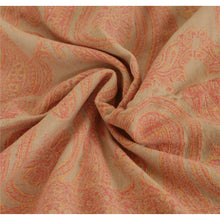 Load image into Gallery viewer, Cream Woolen Shawl Woven Work Long Stole Soft Scarf Floral
