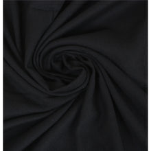 Load image into Gallery viewer, Sanskriti Vintage Plain Black Woolen Shawl Long Stole Soft Scarves Wrap Scarf
