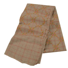 Load image into Gallery viewer, Brown Woolen Shawl Hand Embroidered Long Stole Scarf Floral
