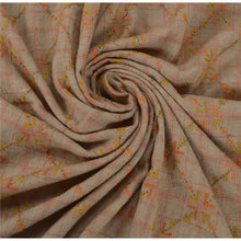 Load image into Gallery viewer, Brown Woolen Shawl Hand Embroidered Long Stole Scarf Floral

