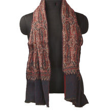 Load image into Gallery viewer, Multi Color Woolen Shawl Woven Work Long Stole Scarf Paisley
