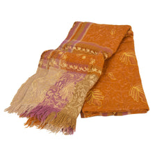 Load image into Gallery viewer, Sanskriti Vintage Saffron Woolen Shawl Hand Embroidered Ari Work Stole Scarf

