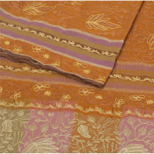 Load image into Gallery viewer, Sanskriti Vintage Saffron Woolen Shawl Hand Embroidered Ari Work Stole Scarf
