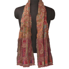 Load image into Gallery viewer, Sanskriti Vintage Multi Color Woolen Shawl Woven Work Long Stole Soft Scarf
