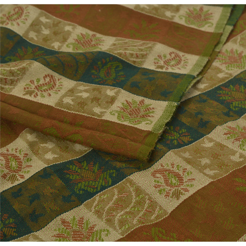 Sanskriti Vintage Multi Color Uldsjal Vævet Blødt Stola Paisley Wrap Halstørklæde