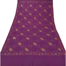 Load image into Gallery viewer, Sanskriti Vintage Purple Woolen Shawl Hand Embroidered Kantha Work Stole Scarf
