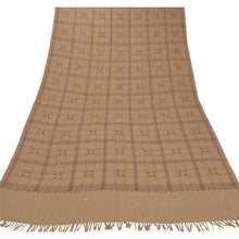Load image into Gallery viewer, Sanskriti Vintage Brown Woolen Shawl Embroidered Woven Long Stole Soft Scarf
