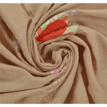 Load image into Gallery viewer, Sanskriti Vintage Beige Woolen Shawl Hand Embroidered Ari Work Stole Scarf
